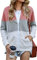 EUDOLAH Felpa di Blocchi Donna di Colore con Cappuccio e Zipper Cappotto Casual Ragazza Autunno Primavera M,Rosa 1