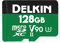 Delkin Devices Micro-SD-Karte (128 GB, UHS-II (U3/V90), 300 MB/s Lesen, 250 MB/s Schreiben, 8K, 4K, 3D, HDR, 360º Aufnahme, Micro-SD-Karte 128 GB mit SD-Adapter