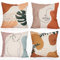 Aoihrraan 56x56cm 4er Set Dekorativ Abstrakte Kunst Kissenbezug Morandi Frau Gesicht Linie Stil Orange Zierkissenbezug Quadratische Couchkissen Dekokissen Sofa Auto Draussen Garten Schlafzimmer Couch