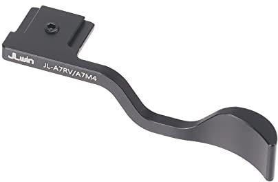 FocusFoto Metall-Blitzschuh-Halterung für Sony Alpha 7 IV (ILCE-7M4 / A7 IV), Alpha 7R V (ILCE-7RM5 / A7R V) spiegellose Kamera, Aluminiumlegierung, Finger-Daumenauflagegriff (schwarz)