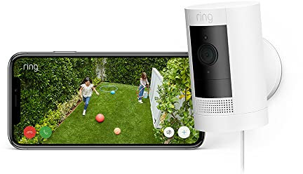 Ring Außenkamera Netzstecker (Stick Up Cam Plug-in) | Überwachungskamera aussen mit 1080p-HD-Video, WLAN, witterungsbeständig, geeignet für dein Haus & Grundstück, Alexa-kompatible Sicherheitskamera
