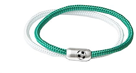 Paris Montana Das Original Segeltau Fan Vereinsfarben Sport Armband Damen Kinder Herren Fußballgravur Magnetverschluss Sportfan (21.00, Grün-Weiß)