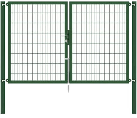 Alberts 636845 Doppeltor Flexo Plus mit Zubehör | verschiedene Breiten und Höhen | Pfostenstärke 100 x 100 mm | grün | Breite 250 cm | Höhe 160 cm