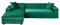 Samt Sofabezug L Form, 2-teiliger Stretch L Form Sofa überzug rutschfest Couchbezug L Form Weicher Möbelschutz Für Ecksofa -Grün-3+2 Sitzer