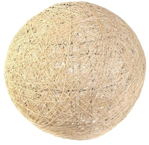 C L'AFFAIRE Abat-Jour Polyvalent Boule Tissée Beige Ø30cm à Suspendre ou à Poser