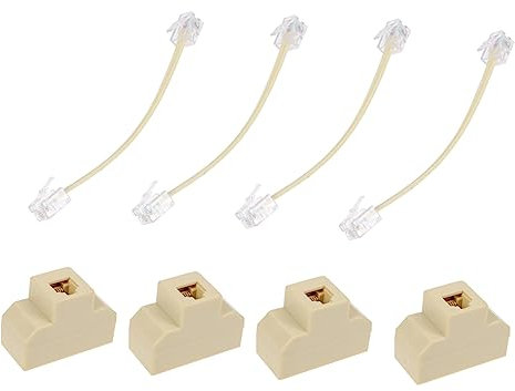 UPKOCH Boîte De 4 Pièces séparateur de ligne téléphonique télécopieurs telephone fixe câble convertisseur séparateur convertisseur de prise Téléphone (s un virgule trois