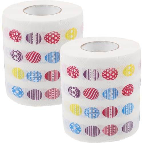 FRCOLOR 2 Rollen Ostereipapier toilettenpapier ostern osterservietten Desktop-Rollenpapier Einwegserviette Papiertücher große Papierhandtücher dekoratives Toilettenpapier kreatives Gewebe