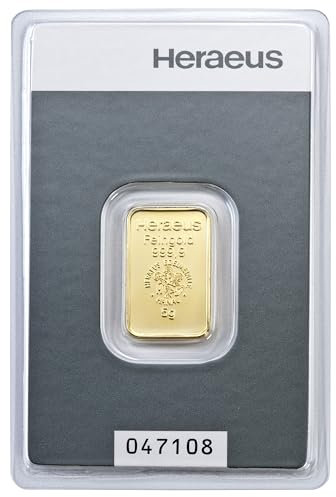 Gold zum Verschenken – Goldbarren 5g Heraeus - inkl. Geschenkverpackung, Grußkarte und Echtheitsgarantie