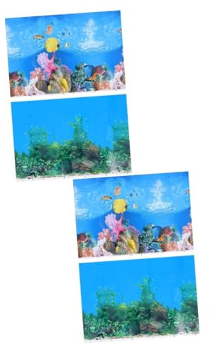 BESPORTBLE 4 Stück Aquarium Hintergrundpapier Aquarium Poster Aquarium-Poster Aquarium Wandtapete Aquarium Dekorfolie Aufkleber dreidimensional Applikationen Hintergrundmalerei 3D Filmpapier