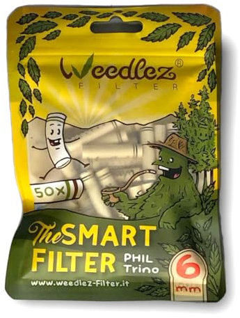 Mister Canapa, Filtri a Carboni Attivi e Cellulosa, Diametro 6 mm, Colore Crema, 50 Pezzi