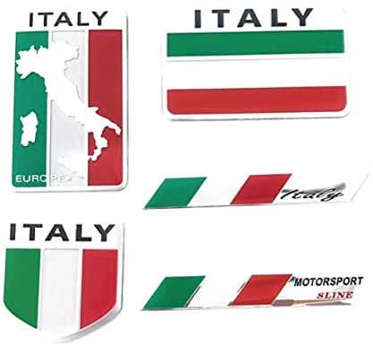 Autocollant De Voiture Drapeau Italien Autocollant En Alliage D'Aluminium Badge D'EmblèMe Italien Autocollant De Style De Voiture CréAtif