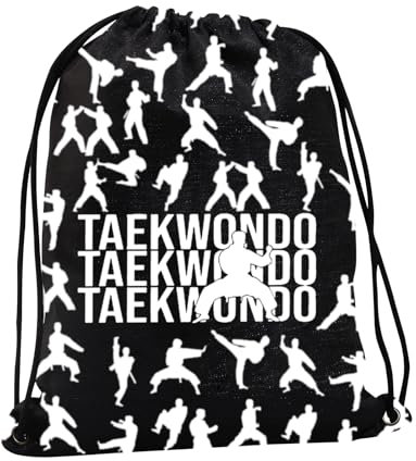 PXTIDY Taekwondo-Geschenke, Kampfsport-Geschenk, Kampfsport-Rucksack, Tasche, Turnbeutel, Taekwondo-Spiel-Geschenk, Schwarz , One size