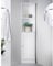 spot on dealz® Corner Bathroom Storage Cabinet – Tall Slim Cupboard with 2 Open Shelves & 1 Door - White Freestanding Wooden Corner Shelf Unit for Small Spaces