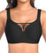 Damen BH Ohne Bügel Nahtloser Bequemer BH Bügelloser Glatter Weich BHS Gepolsterter Soft BHS Push Up Bustier Bra T-Shirt Bralette V-Ausschnitt (Schwarz-Glatt, XL)