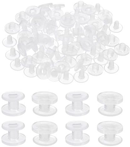 PATIKIL 8mm Vis Chicago, 40 ensembles de vis à vis en plastique pour la reliure de ceinture en cuir, albums photo, transparent