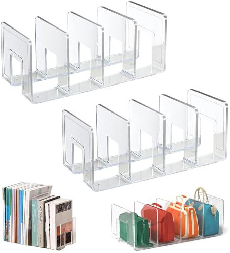 Divisores De Estante Transparentes, 2pcs Organizador De Estante De Armario, Bolsa Transparente, Estante De Almacenamiento, Separador De Armario, Organizador De Bolso para Organización(32*15*13cm)
