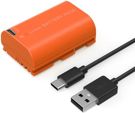SMALLRIG Battery Akku für LP-E6NH 2400mAh USB-C für Canon R5, R6, R7, 2,5H voll aufgeladener Akku für Canon R6 Mark II, R, R5 C, 5D II/III/IV, 6D, 6D II, 7D, 7D II, 60Da, 70D, 80D, 90D, Orange – 4968