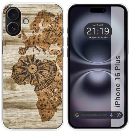 Silikonhülle für iPhone 16 Plus (6,7 Zoll), Holz-Design 07