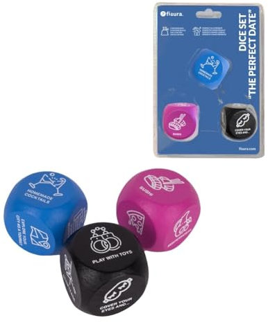 Fisura – Würfelspiel für Paare. Date-Nacht Würfelspiel. 3 Holz-Würfel für EIN Romantisches Date. Originelles Geschenk für Spiele zu zweit. Beutel inklusive, Treffen