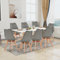 H.J WeDoo Esszimmergruppe Esstisch mit 8 Stühlen Essgrupp, Rechteckig Küchentisch und 8er Set Esszimmerstühle Sitzgruppe für Wohnzimmer Küche Büro(180x80cm Tisch+8 Grau Stühle)