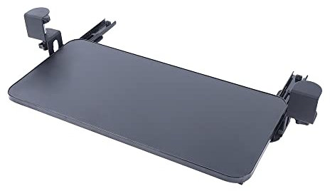 Tyvotrend Bandeja para Teclado, Porta Teclado ExtraíBle con Abrazadera C, Deslizante Bandeja para Teclado y Ratón para Debajo de la Mesa, para Hogar u Oficina, Negro, 52 X 25 cm