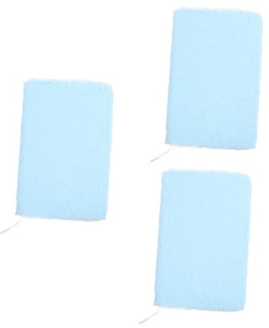 Operitacx 3pcs Plush Notebook Pocket Notebook with Pen Mini Notebook Fluffy Journal Plush Notepad Journal Notebook Electronic Notepad Fuzzy Journal Writing Pad Drawing Tablet Sky-blue Paper