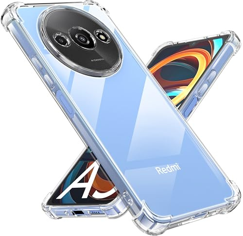 Tentoki Coque pour Xiaomi Redmi A3, [Coussin d'air Intégré] Anti-Jaunissement Souple TPU Bumper Coque Protection pour redmi a3, Transparente