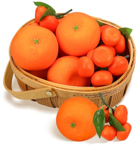 Lorigun 9 Pcs Fausses Oranges, Oranges Artificielles Décor Faux Fruits Faux Oranges pour Décoration Plateau de Bol à Fruits, Oranges Décor de Fête, Orange Décor de Cuisine