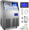 Machine à Glaçons Commerciale 60kg/24h Glace Machine Professionnel 40 Glaçons en 8-15 Minutes Écran LCD Storage de 15kg Nettoyage Auto pour Maison Bureau Restaurant Bar Café