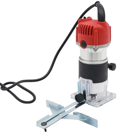 800W 220V Holzfräse Oberfräse Kantenfräse, Elektro-Hand Holz Trimmer, Einstellbare Fräsmaschine Router Fräse Holzlaminator, zum Nuten von Holz, Kantenschneiden