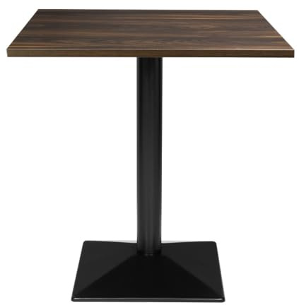 Bolero Commercial Complete Square Table Dark Wood Effect, 700mm, 700 mm | Pre-drilled top allows quick, easy self-assembly with matching bases for immediate commercial dining setup.