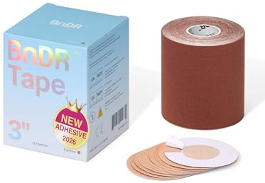 Extra Breite Kinesiotapes mit Nipple Covers – Chest Binding Tape zum Brustabbinden für FTM Transgender, 5m x 7.6cm (Espresso)