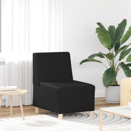 MOBCANT Sessel Schwarz 55 cm Kunstleder Sofagarnitur Couchgarnitur Modulares Sofa Schlafcouch für Wohnzimmer Schlafzimmer Wohnung Empfangsraum
