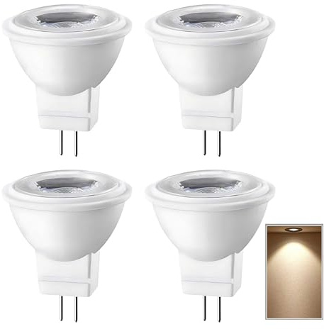 LIDESENMO 4-Pack AC DC 12V LED MR11 Light Bulb 3 Watt (Warm White)