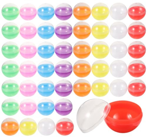 ULTECHNOVO Clear Plastic Fillable Balls 1.77 Inch 50 Pack – Snap-Close for Spill-Free Refilling, Reusable for Candy Vending Machines and Party Favors – for DIY Crafts, Easter Egg Stuffers, Kids’ Toy