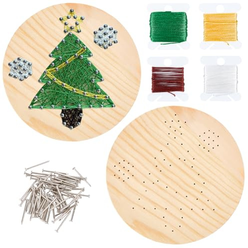 GORGECRAFT Weihnachtsbaum String Art Set Bastel Cupcake alle Notwendigen Zubehörteile Und Rahmen Für Bastel Set Kunst Und Bastelprojekte Wanddekorationen Für Zuhause Einzigartiges Geschenk Wanddekorat