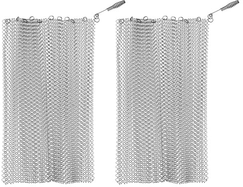 CONGARTENO 2Pcs Fireplace Mesh Screen Curtains 24 X 20 Metal Wire Mesh Panels Fire Screen Covers for Indoor Hearth Spark Protection and Fireplace Safety