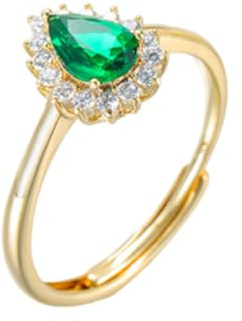 Gelbgold Au 375/585/750 HochzeitsringTropfen, Luxuriös Offener Ring 9K/14K/18K Gold Echte Solitärring