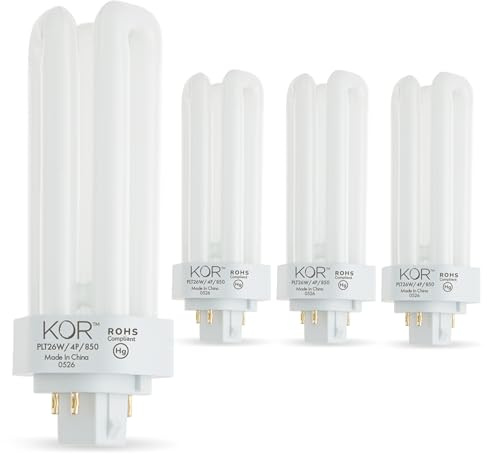 (paquete de 4) 26 W Triple tubo – GX24q-3 (4 pin) Base