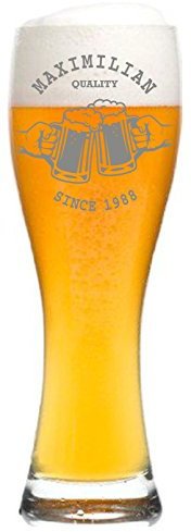 laser-diele Leonardo Weizenglas mit Gravur - Ideales Vatertagsgeschenk für Papa - 0,5l - Personalisiertes Bierglas mit Gravur - Weizenbierglas - Prost