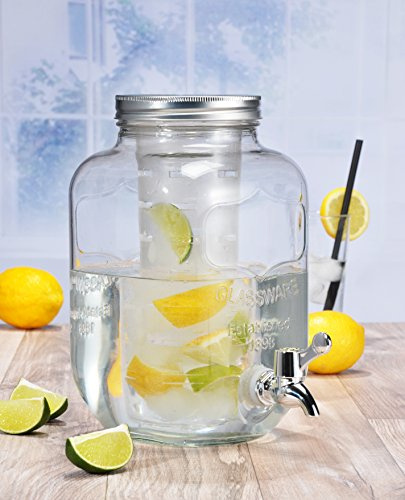 Getränkespender aus Glas 4L mit Zapfhahn