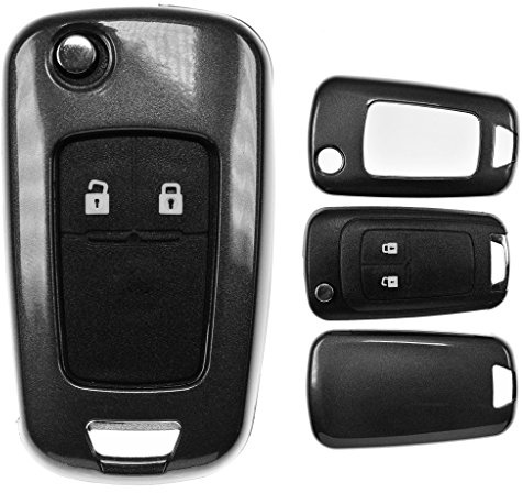 Klapp Schlüssel Cover Harthülle Metallic Grau kompatibel mit Opel Astra J Corsa D Meriva Insignia Zafira Adam