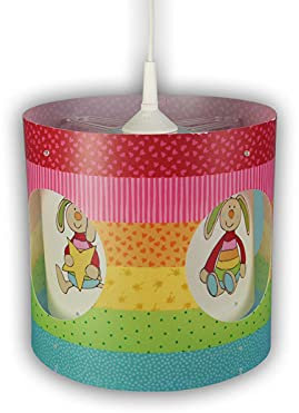 Niermann Standby Dreh-Pendelleuchte Rainbow-Rabbit, Plastik, E27, 60 W, Multi Color, 25 x 25 x 27 cm
