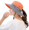Muryobao Women's Sun Hat Outdoor UV Protection Foldable Mesh Bucket Hat Wide Brim Summer Beach Fishing Cap Orange