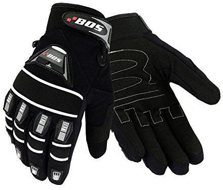 BOSmoto Handschuhe Schwarz Moto Cross Enduro Downhill Mountain Bike Schwarz (L)