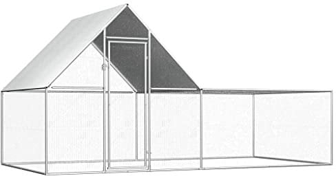 vidaXL Hühnerstall Kleintierstall Gehege Freilauf Vogelkäfig Hühnerkäfig Hühnerhaus Freigehege Geflügelstall Voliere 4x2x2m Verzinkter Stahl