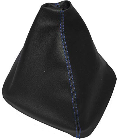 AERZETIX: Funda para palanca de cambios de piel sintética con costuras de colores variables (negro con costuras azul)