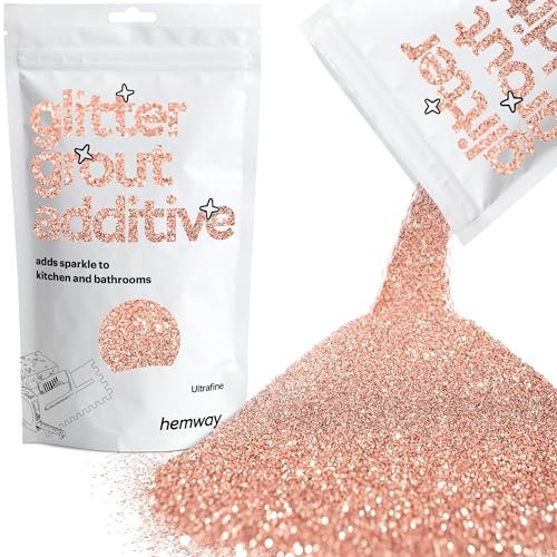 Hemway Glitter Grout Additive - Rose Gold | Ultrafine Metallic Flakes for Adding Sparkle to Old & New Kitchen & Bathroom Tiles | Enhance Your Indoor Grouting Projects with a Sparkly Effect | 100 g
