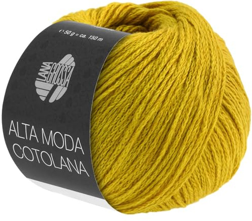 LANA GROSSA Alta Moda Cotolana | Edles Kettengarn aus 45% Schurwolle (Merino superwash), 45% Pima Baumwolle & 10% Polyamid| 50g Wolle zum Stricken & Häkeln | 150m Garn FB 24
