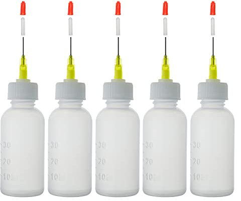 LMYKH Needle Applicator, Squeeze Bottle with Fine Tip for Liquid, Glue Oil, Acrylic Paint (30 Millilitres)
